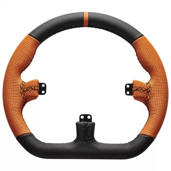 Aro de volante Sim-Racing Asetek SimSports GT Rim Closed D couro laranja