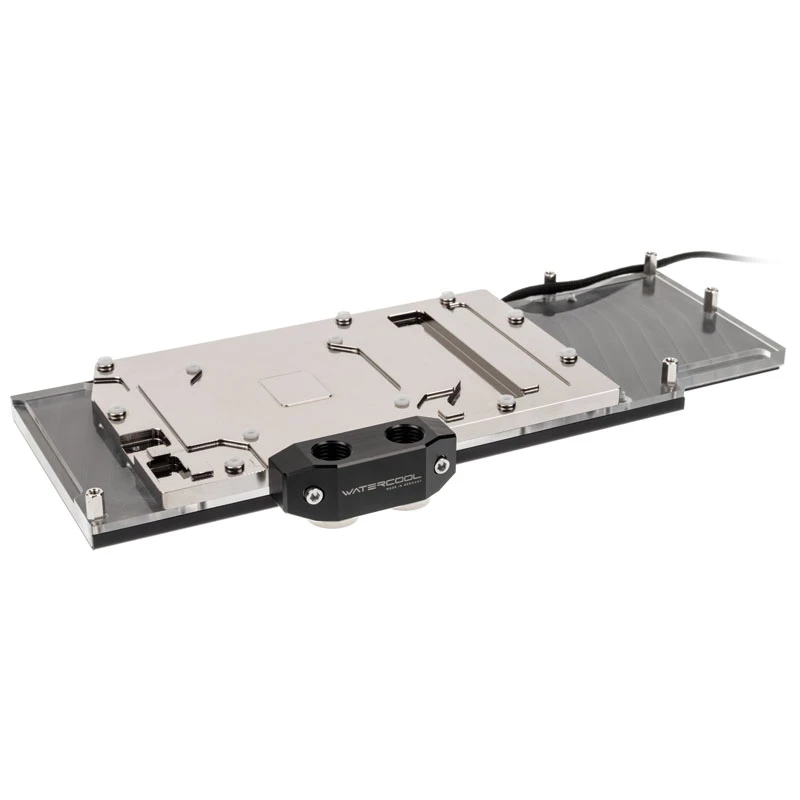 Bloco de água para GPU com cobertura total Watercool Heatkiller IV para Radeon RX 5700 / XT, acrílico + níquel, RGB, preto