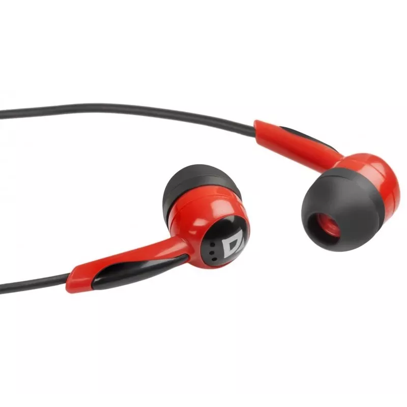 Auscultadores Defender BASIC 604 preto-vermelho