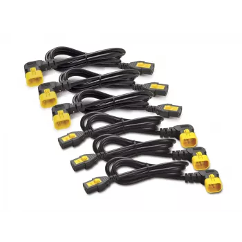 Conjunto de cabos de alimentação APC (6 unid.), bloqueáveis, C13 para C14 (ângulo de 90°), 1,2 m