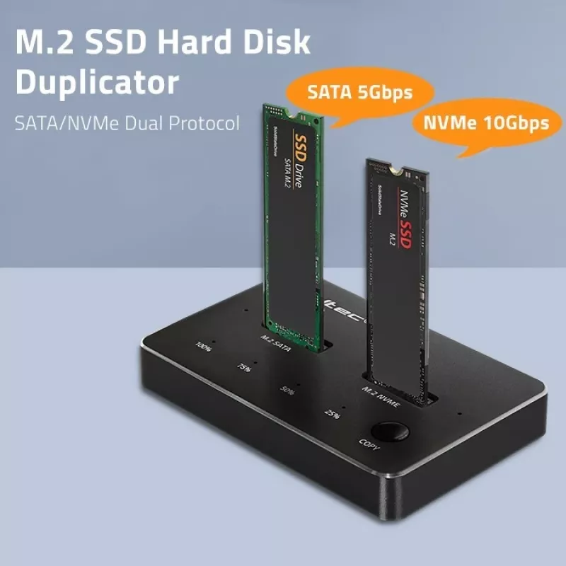 Qoltec 52274 Dock para SSD M.2 | NVMe | SATA | USB-C | DUAL 2 x 2TB