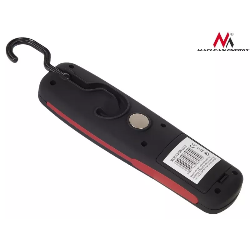Lanterna de oficina MACLEAN MCE03 — 24 LEDs, base magnética e gancho, a pilhas (3×AAA)
