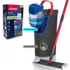 Vileda H2PrO 175775 conjunto de esfregona plana com sistema de dois depósitos, microfibra, preto/vermelho