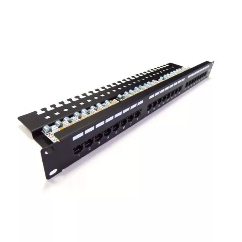 DIGITUS Professional DN-91624U - Patch panel - RJ-45 X 24 - preto, RAL 9005 - 1U (19 polegadas)