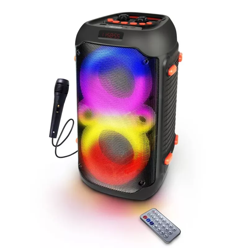 Altifalante KARAOKE Esperanza EP156 BT FM LED RGB Preto 20W