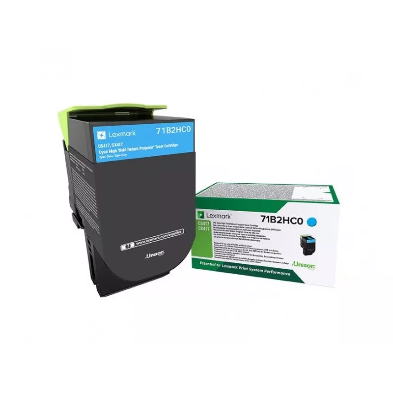 Cartucho de toner Lexmark 71B2HC0 1 unid. Original Ciano