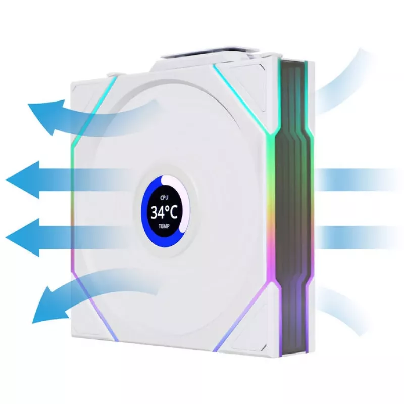 Ventoinha de caixa 120 mm ARGB PWM Wireless LCD Lian Li UNI FAN TL com ecrã LCD