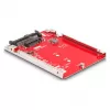 Conversor DeLOCK 2,5 polegadas U.3 SFF-8639 para M.2 NVMe Key M 7 mm vermelho