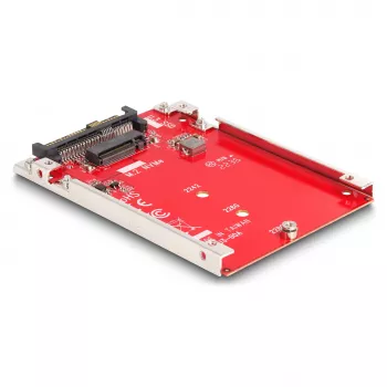Conversor DeLOCK 2,5 polegadas U.3 SFF-8639 para M.2 NVMe Key M 7 mm vermelho