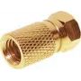 Ficha F ShiverPeaks FAS-G 7.5 dourada para cabo coaxial de 7,5 mm