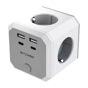 BlitzWolf BW-EC2 Power Cube 8em1 (4xAC / 2 x USB-A / 2 x USB-C)