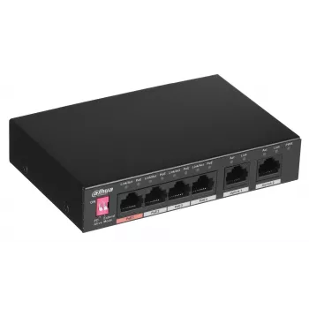 Dahua Technology PFS3006-4ET-60 Unmanaged L2 Fast Ethernet (10/100) Power over Ethernet (PoE) preto