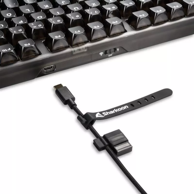 Teclado Gaming mecânico Sharkoon Crystal Shark preto DE com iluminação RGB