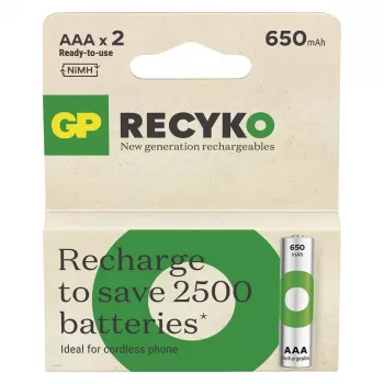 Pilhas R03/AAA NI-MH 650mAh blister 2 unid.