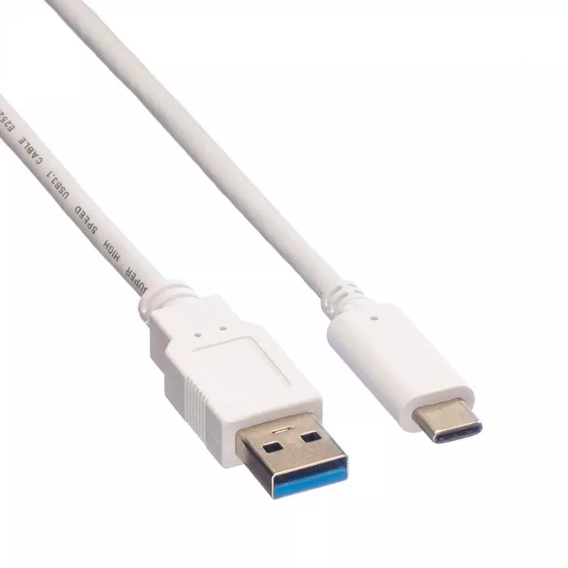 VALUE - cabo USB - USB 3.0 (M) para USB Type-C (M) - 5 V - 900 mA - 50 cm - branco (11.99.9010)