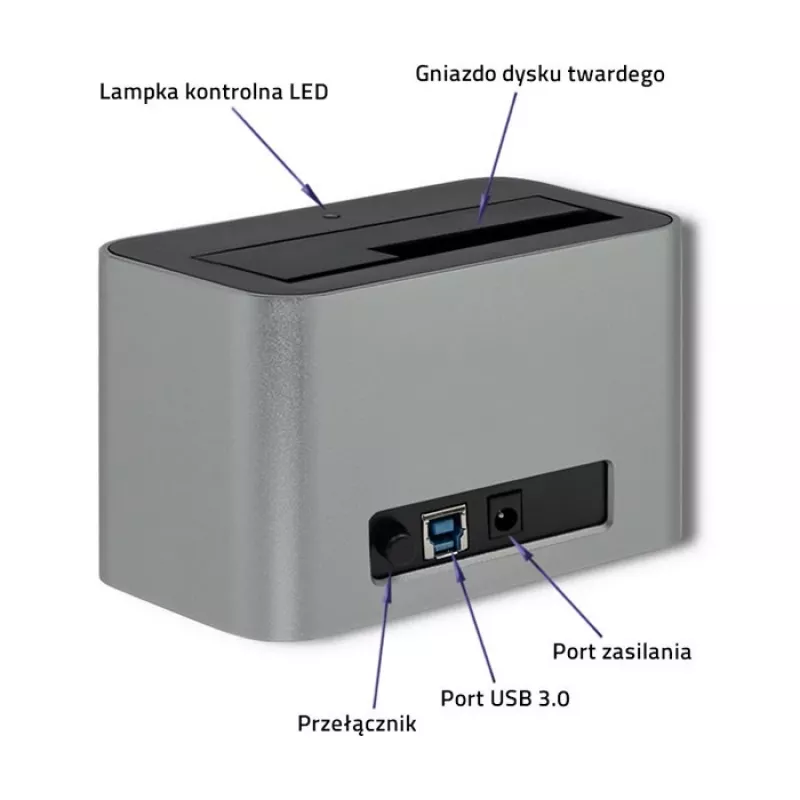Estação de acoplamento Qoltec 5315 HDD/SSD | 2.5/3.5 SATA | USB 3.0