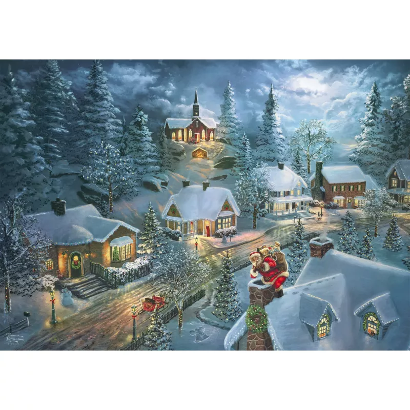Puzzle Schmidt Spiele Thomas Kinkade Studios „Santa's Silent Night“ 1000 peças