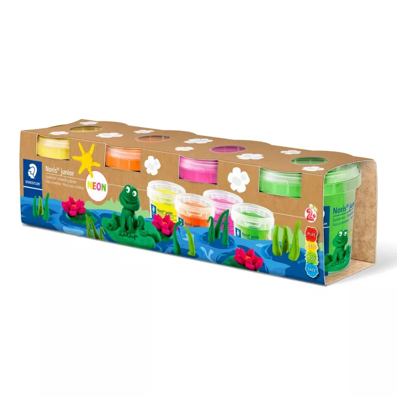 Massa de modelar Staedtler 813F SLE — cores néon verde, laranja, rosa, amarelo, 1 unid.