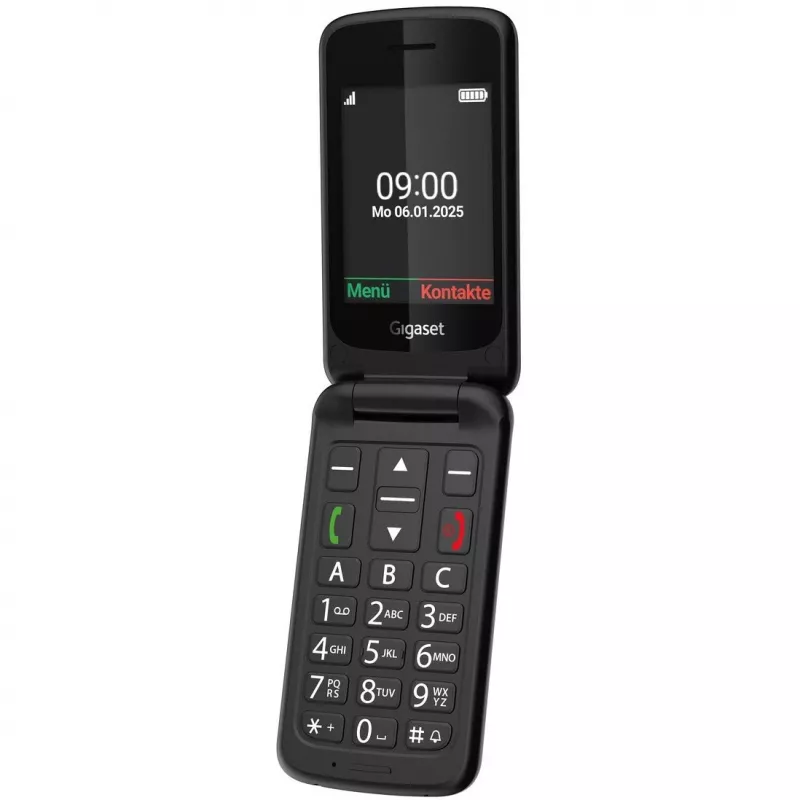 Gigaset GL595 telemóvel para seniores 7,11 cm (2,8 polegadas) Dual SIM, botão SOS, resistente a salpicos e poeira, 32 MB RAM, ranhura microSD, preto