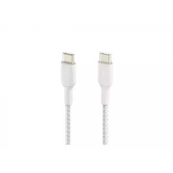 Cabo trançado USB-C para USB-C 1 m branco