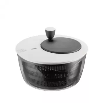 Centrifugadora de salada GEFU Rotare com manivela, capacidade 3 L, caixa de plástico, preto/branco, adequada para máquina de lavar louça