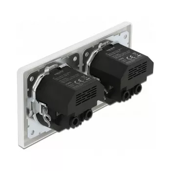 Tomada de parede DeLOCK 2 tomadas com 4 portas USB 2 x 2,8 A