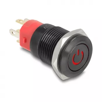 Interruptor de pressão DELOCK 22013 16 mm 12 V preto