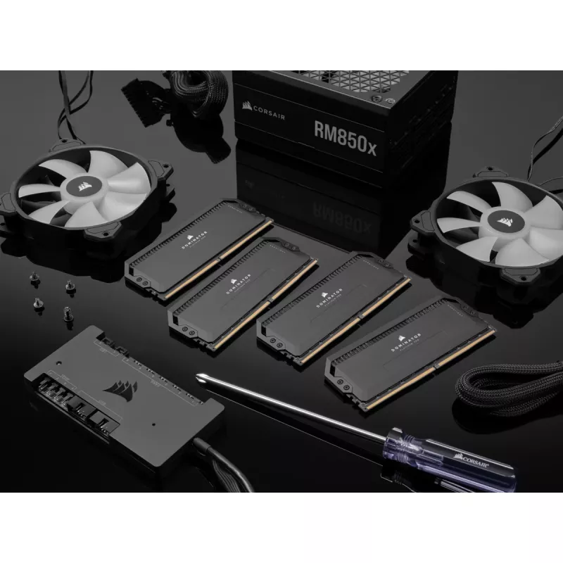 DIMM 64 GB DDR5-6400 (2x 32 GB) Kit duplo, memória preta, CMT64GX5M2B6400C32, Dominator Platinium, INTEL XMP