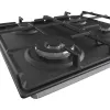 Placa de gás encastrar Gorenje GW641EXB, 4 zonas de gás, preta, 60 cm, controlo por botão rotativo, grelhas de ferro fundido