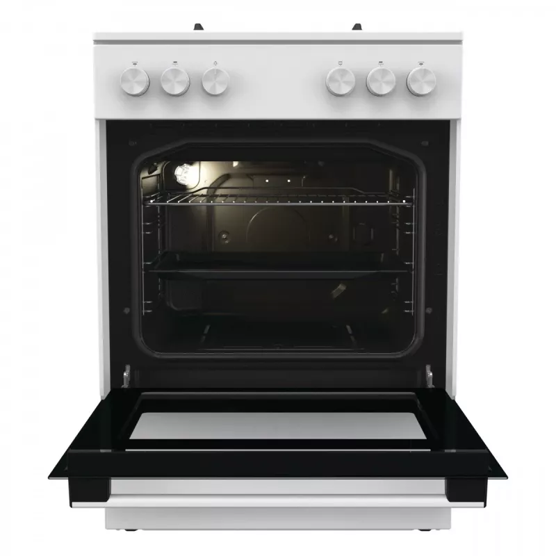 Fogão a gás independente Gorenje GG6A10WFFM, branco, placa de 4 bicos, forno a gás de 72 L, botões frontais