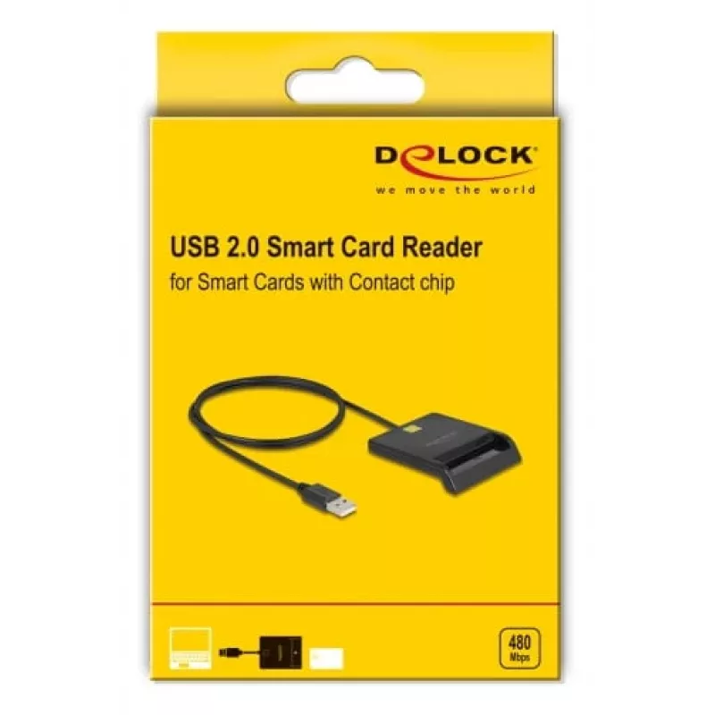 Leitor de cartões inteligentes DeLOCK 91724 USB Type-A preto