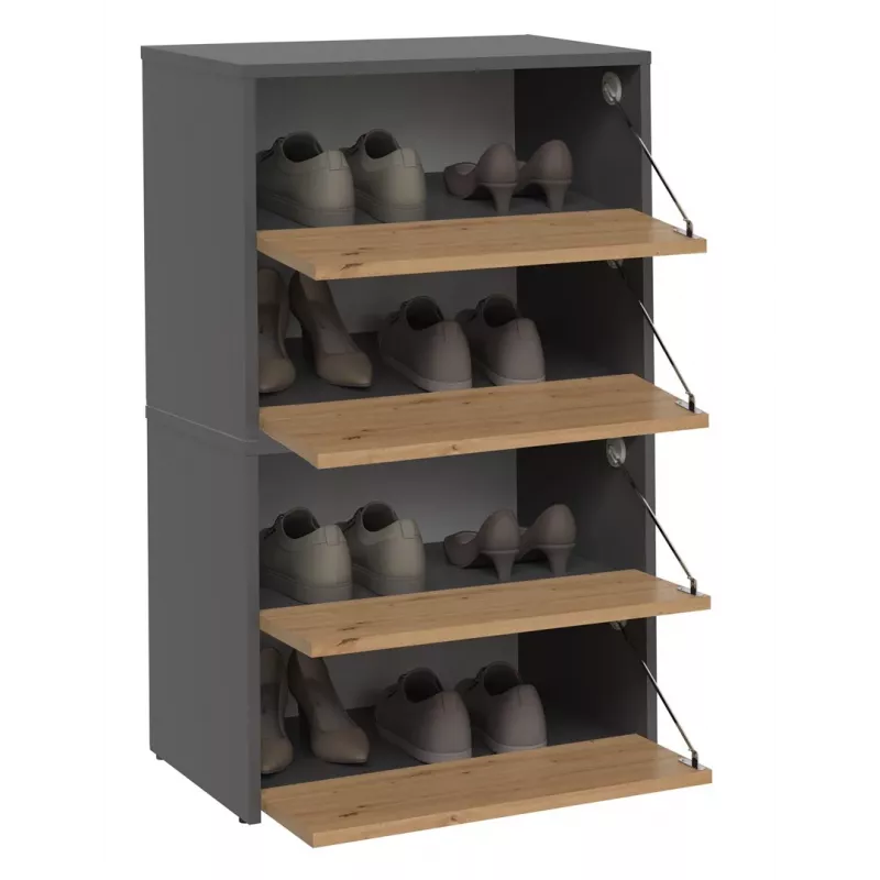 Organizador de sapatos fechado Top e Shop MODO X2 ANT/ART — antracite e carvalho, 600×880×360 mm, aglomerado