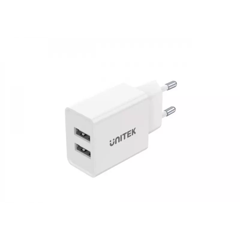 Unitek P1113A-EU - Carregador 2X USB-A, 12W, branco