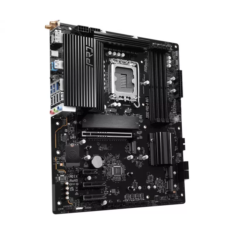 Motherboard ASRock Z890 Pro-A WiFi — Intel Z890, LGA 1851, ATX, DDR5, 4x DIMM, 256GB, Wi-Fi 6E, 2.5Gb LAN