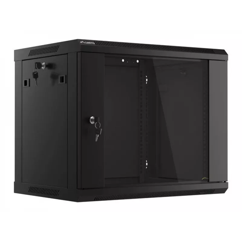 Rack de parede LANBERG 9U (600×450×507 mm) IP20, carga máx. 60 kg, preto