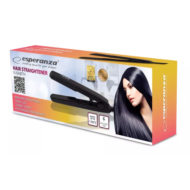 Prancha de cabelo Esperanza EBP008 mini 16 cm, 22 W, prancha de viagem