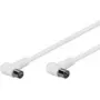 Wentronic Goobay cabo de ligação angular para antena, 100% blindado, branco, 3,5 m - ficha coaxial 90° conector fêmea coaxial 90° (67355)