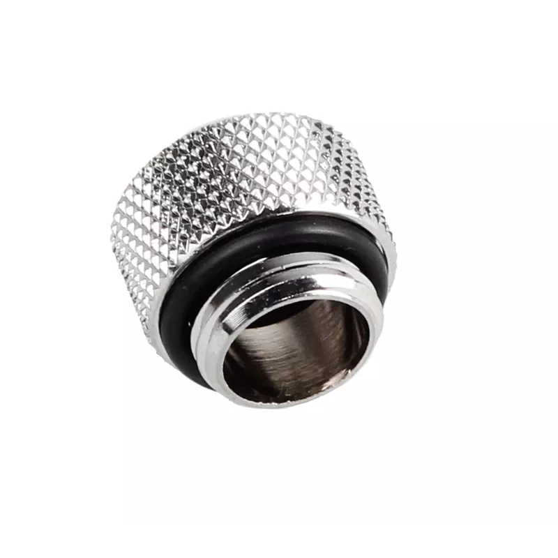 Adaptador multi-link reto Bitspower rosca macho G1/4 para tubo rígido de 12 mm AD - prateado brilhante