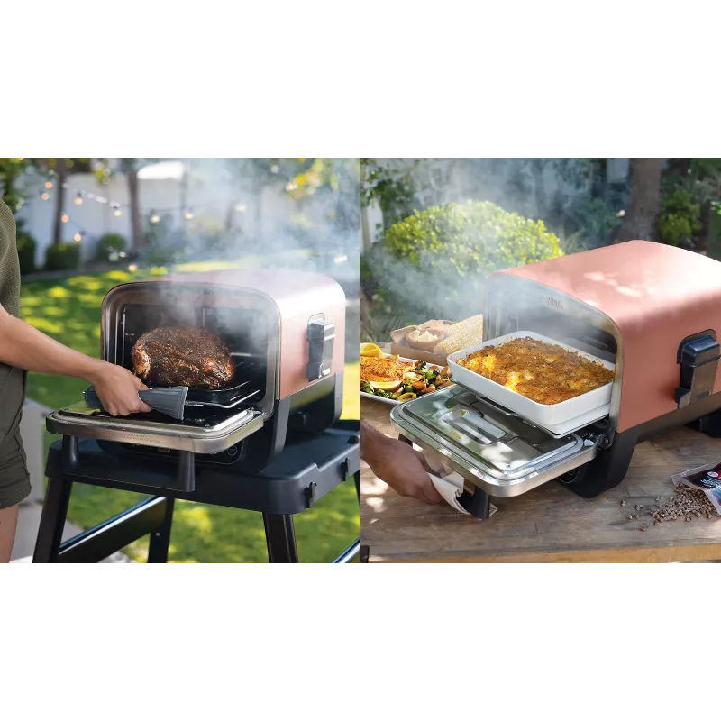 Ninja Woodfire OO101EU forno elétrico de exterior, forno de pizza e fumeiro, 2400 W