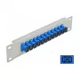 Patch panel de fibra ótica DeLOCK 10 polegadas 12 portas SC Simplex azul 1HE cinzento