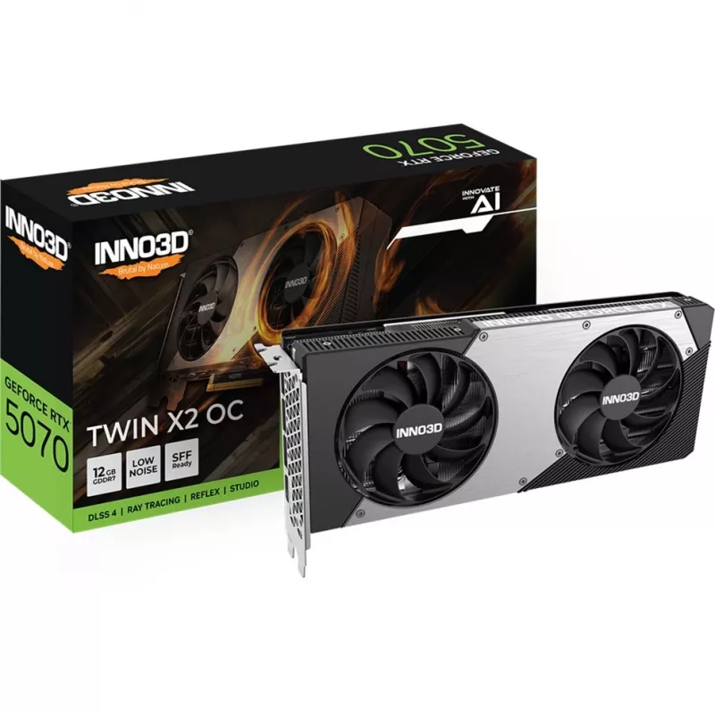 Placa gráfica INNO3D GeForce RTX 5070 TWIN X2 OC 12GB GDDR7
