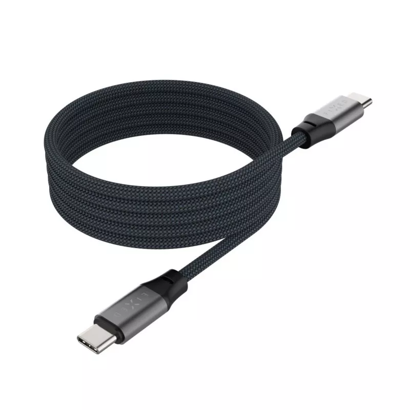 Cabo magnético trançado USB-C para USB-C FIXED FIXDBM-CC12-GR, USB 2.0, 1,2 m, cinzento