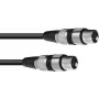Omnitronic 3022075C cabo adaptador XLR, 3 pinos fêmea para 3 pinos fêmea, 0,15 m, preto