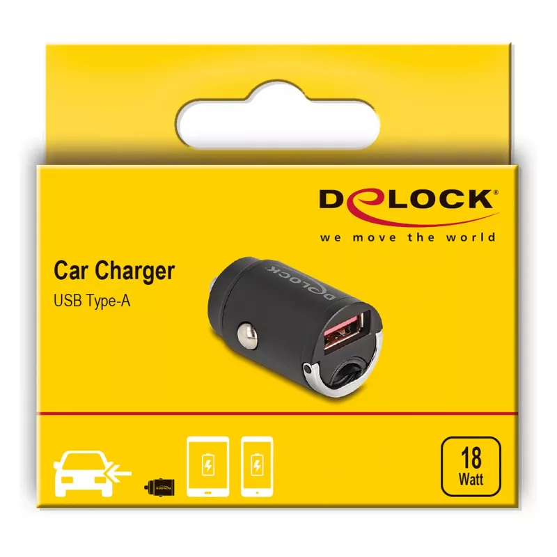 Carregador móvel DeLOCK 64277 universal preto isqueiro carregamento rápido automóvel