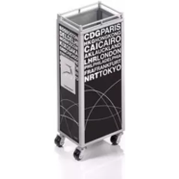 Porta-canetas TROIKA MINI TROLLEY metal preto branco