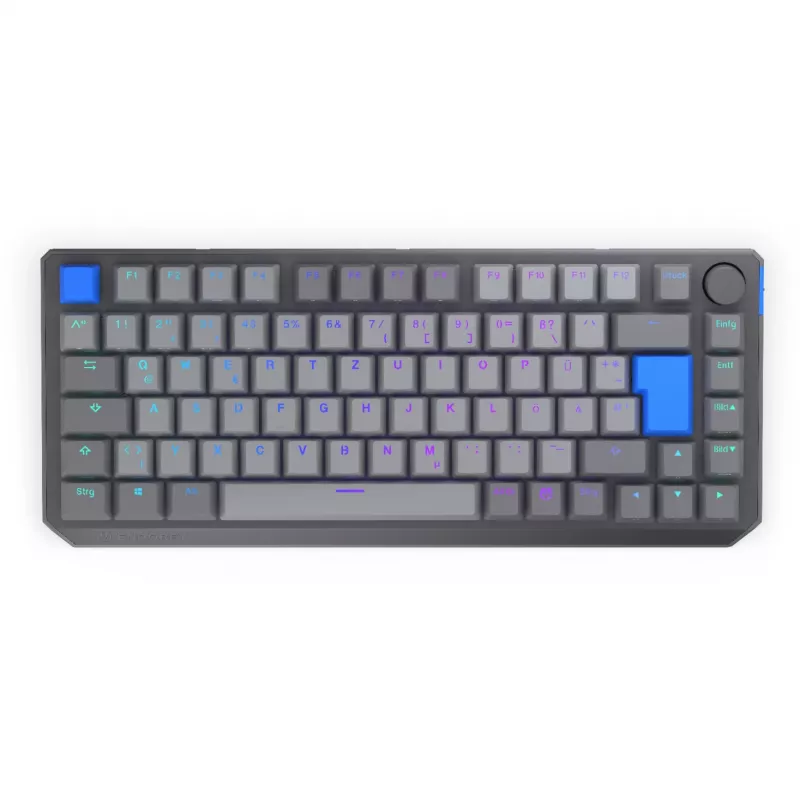 Teclado mecânico sem fios compacto 75% ENDORFY Thock V2 com interruptores amarelos, Layout DE