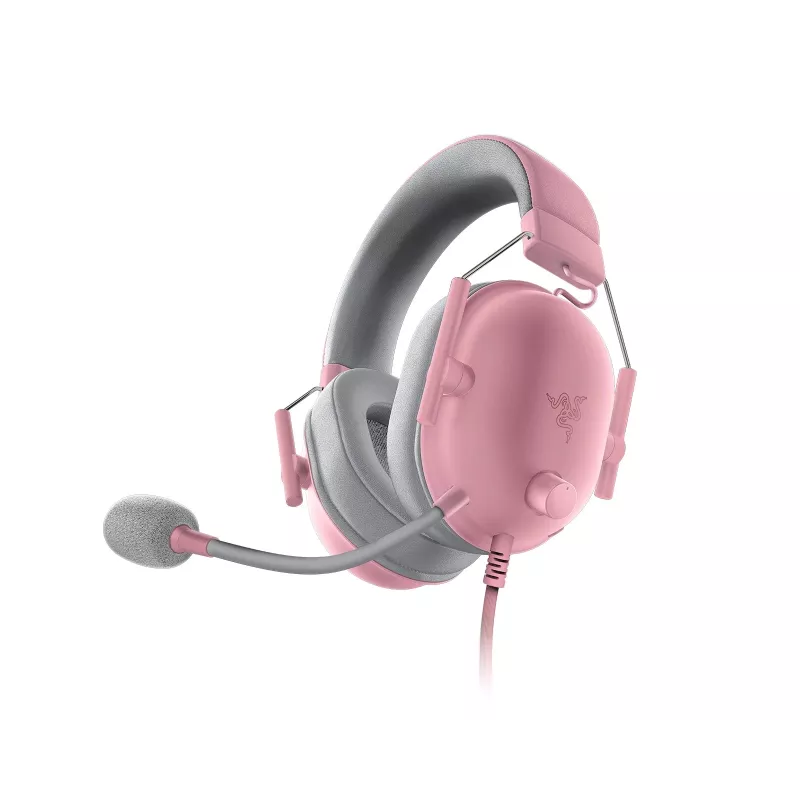 Razer BlackShark V2 X RZ04-03240800-R3M1 auscultadores gaming com fio, circumaurais, 3,5 mm, drivers de 50 mm, microfone cardioide, Quartz Pink