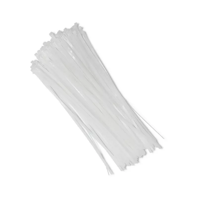 Conjunto de organizadores de cabos QOLTEC 52236 — 100 unid., branco