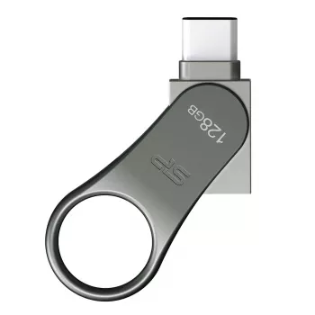 Pen drive Silicon Power C80 128GB USB 3.2 Gen 1 (Type-A / Type-C) titânio