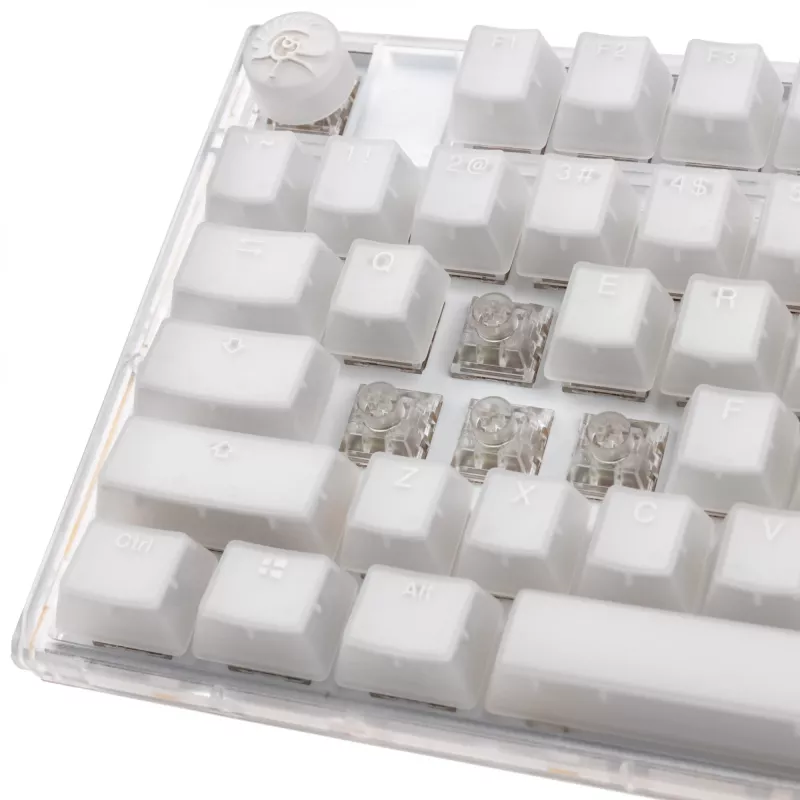Teclado gaming Ducky One 3 Aura White TKL RGB LED - Kailh Jellyfish Y US - Teclado gaming branco em formato TKL - Layout de teclas US - Hot-swap